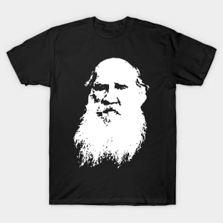 Leo Tolstoy White On Black T-Shirt